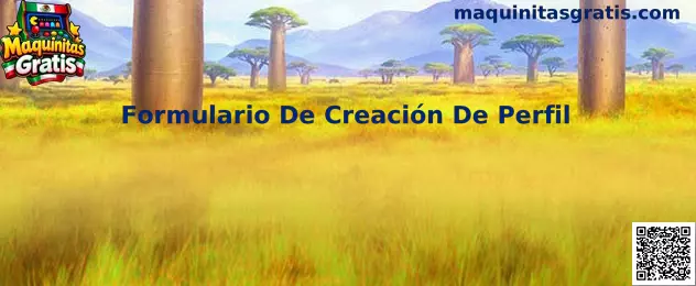 Guía visual del Formulario De Creación De Perfil de Maquinitas Gratis